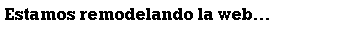 Cuadro de texto: Estamos remodelando la web...